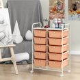 thumbnail image 4 of Costway 10-Drawer Storage Cart Utility Rolling Trolley Kitchen Organizer Skin Pink, 4 of 9