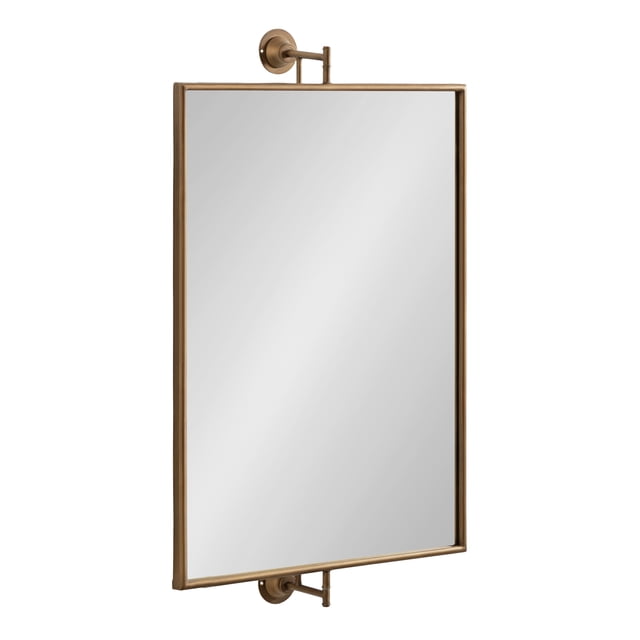 Kate and Laurel Darbridge Rectangle Pivot Mirror, Gold 24x40
