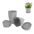 thumbnail image 1 of 6 Pcs Plant Pots Plastic Flower Pots Mini Nursery Pots Indoor Plant Pots with Pallet Trays, 1 of 6