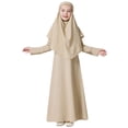 thumbnail image 1 of MEZZALL Robe pour Filles à Manches Longues Robe de Prière Hijab pour Enfants Filles Abaya Mignonne Robe d'Été pour Tout-Petits, Kaki, 4-5 Ans, 1 of 7
