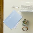 thumbnail image 5 of IROINID File Bag,Document Organizer,Reusable File Folders File Bags Document Holder,Thickened A4 Transparent Document Bag Waterproof Buckle Bag Label Plastic Archive Bag Data Bag, 5 of 5