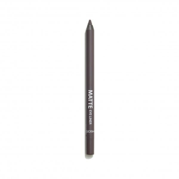 GOSH - Traceur pour les Yeux Mat - 005 Mole, un Crayon Mince Rétractable en Brun Foncé Mat, avec une Formule Crémeuse, Ultra-Mélangeable pour une application Précise, Convient aux looks d'Yeux Nets Ou Fumés sur Fond Blanc.