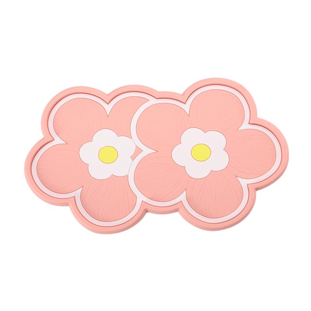 Pink Car Storage Cushion Car Dashboard Car Mounted Perfume Seat Pad Mobile Phone Storage High Temperature Double Flower