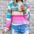 thumbnail image 3 of Leutsin Femmes Manches Longues Col Rond Rayé T-Shirt Imprimé Tops Pull-Over Chemisier, 3 of 5
