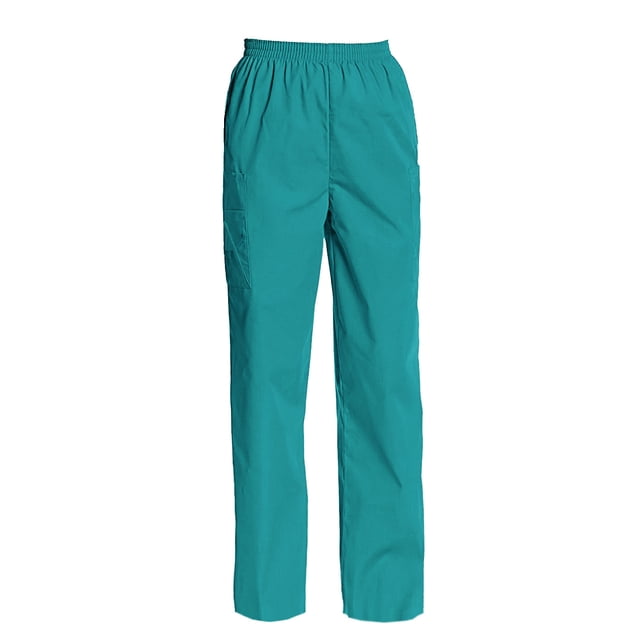 Women's Full Elastic Waist Cargo Scrub Pants