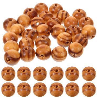 100Pcs Wooden Beads Loose Bead Jewelry Accessories for DIY Art Crafts for Kids