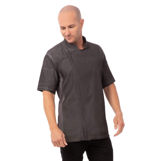 Chef Works Manteau de Chef Delancey pour Homme, Noir, XX-Grand
