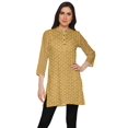 thumbnail image 1 of Moomaya Kurtis Courtes à Col Montant en Poly-Crêpe pour Femmes, Haut de Robe Imprimé, 1 of 5