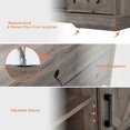 thumbnail image 4 of WAMPAT Farmhouse Sliding Barn Door TV Stand for 65" Flat Screen，59 Inch, 4 of 6