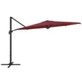 thumbnail image 3 of CorLiving 11.5ft Deluxe Tilting and Rotating Offset Patio Umbrella with Aluminum Frame and Durable Canopy, Wine Red, 3 of 11