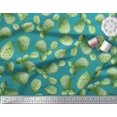 thumbnail image 2 of Soimoi Green Silk Fabric Cactus Tree Print Fabric by the Yard 42 Inch Wide, 2 of 5