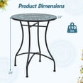 thumbnail image 3 of Gymax 24 Inch Patio Bistro Table Metal Structure w/ Ceramic Tile Tabletop Heavy-Duty, 3 of 8