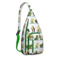 thumbnail image 1 of Green Avocado Sling Backpack - Healthy Fruit Art Print, Fashionable Multi-Functional Travel Bag, 1 of 4