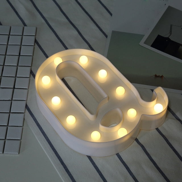 Daisyyozoid Alphabet LED Letter Lights Light Up Standing Hanging Q