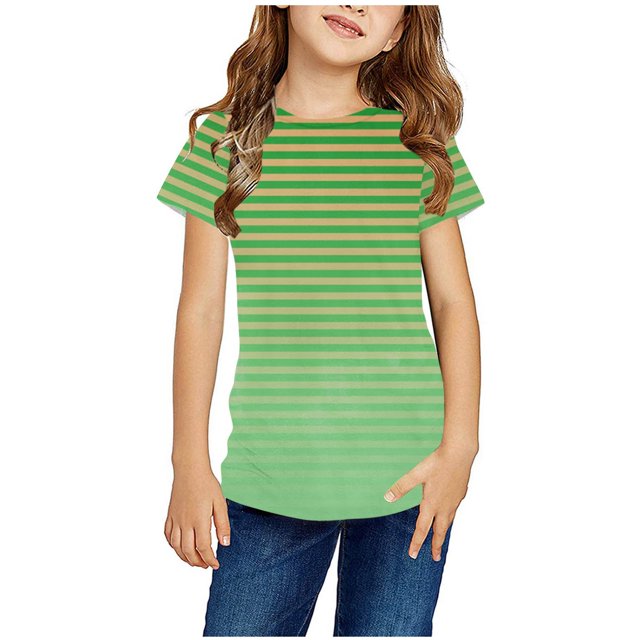 Birdeem Chemises pour Filles Chemises pour Enfants T-Shirt Graphique à Manches Courtes Col Rond Crop Top pour Filles et Garçons de 3 à 14 Ans T-Shirt Tee