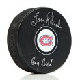 thumbnail image 1 of Larry Robinson Rondelle des Canadiens de Montréal Signée avec Grande Note d'Oiseau, 1 of 1