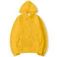 thumbnail image 1 of MAWCLOS Ladies Sweatshirt Pocket Hoodies Solid Color Hooded Tops Casual Fall Drawstring Pullover Yellow XL, 1 of 4