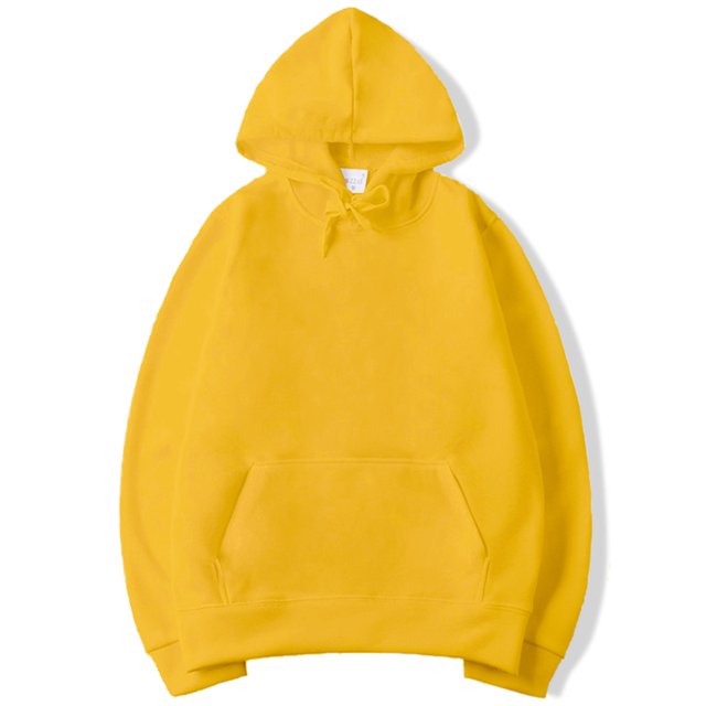 MAWCLOS Ladies Sweatshirt Pocket Hoodies Solid Color Hooded Tops Casual Fall Drawstring Pullover Yellow XL