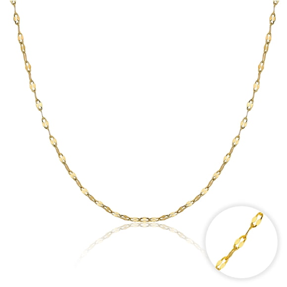 JeenMata 18 Inch Delicate Chain Necklace - Affordable Necklace in Yellow Gold Plating for Women