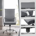 thumbnail image 3 of Homall Office PU Leather Chair with Lumbar Support and Armrest, Ergonomic Conference Chair, Gray, 3 of 7
