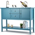 thumbnail image 1 of Costway Buffet Bahut Table Console en Bois avec Tiroirs et Armoires de Rangement Bleu, 1 of 10
