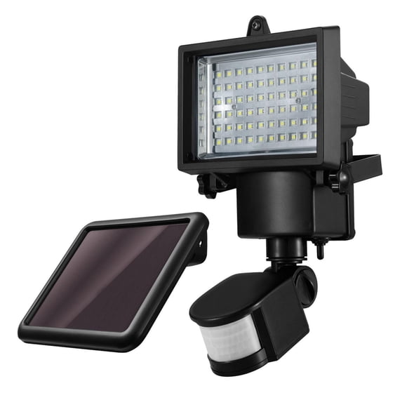 Projecteur sécurité ext. DEL Globe Electric, détecteur motion, batt. solaire 700 Lumens 5000k, 10W