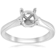 thumbnail image 1 of Bague de Fiançailles Monture Solitaire Cathédrale, Sertissage Rond, Or Blanc 14K, 1 of 4