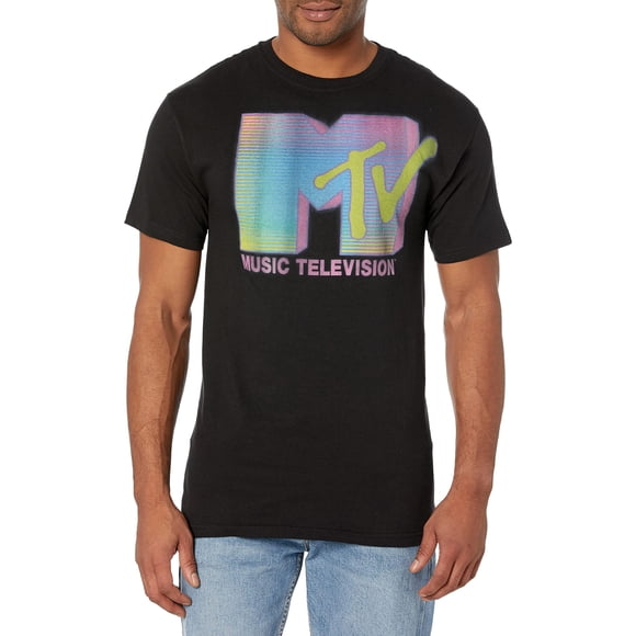 MTV Men's Fluorescent T-Shirt, Small, Black