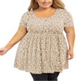 thumbnail image 1 of Tunique Grande Taille pour Femmes Manches Courtes Roses Vertes Hauts 3X Col Rond Vêtements Été Fluide Vêtements de Maternité Chemise, 1 of 7