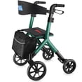 thumbnail image 1 of WalkMate Rollator Walker for Seniors Taller 5.3~7ft with Height-Adjustable Seat, 10 Inch Wheels Wire-Hidden Walkers Compact Folding Design Lightweight Mobility Walking Aid Widen Backrest, Green, 1 of 9