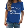 thumbnail image 2 of Tittly T-Shirts pour Femmes T-Shirts Graphiques Saint-Valentin Mon Chien Est Mon Valentin Imprimé Chandail Décontracté Imprimé Col Rond T-Shirt Chandail pour Femme T-Shirt T-Shirts Chemises Hauts pour Femmes Bleu Pâle m, 2 of 8
