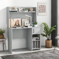 thumbnail image 4 of Gymax Computer Desk Home Office Desk w/ Raised Display Shelf & 2 Open Shelves Gray, 4 of 10