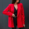 thumbnail image 2 of Pompotops Women Business Attire Solid Color Long Sleeve Cardigan Top Jacket Coat Clearance, 2 of 8