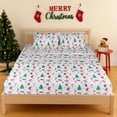 thumbnail image 2 of Gogreen 4PC Queen Christmas Sheet Set Deep Pocket Fit 16", Breathable Microfiber Soft Queen Sheet Set Warm Sheets, Luxury Hotel Style Christmas Decor Queen Bed Sheet Set, Christmas Gift, 2 of 8