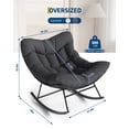 thumbnail image 2 of Outdoor Papasan Rocking Chair, Oversized Rocking Chair with Sturdy Metal Frame, Patio Rattan Egg Rocker for Balcony Backyard Porch Bedroom, 2 of 6