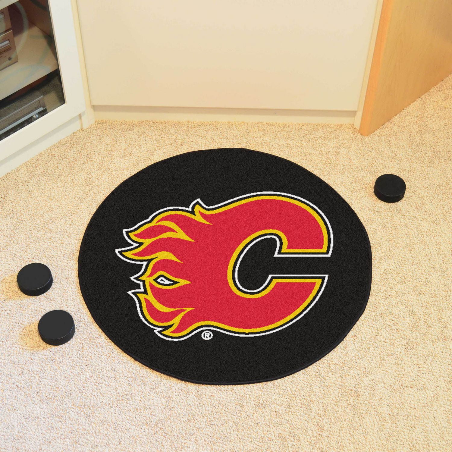 Tapis rondelle de hockey Flames de Calgary de la LNH par FanMats