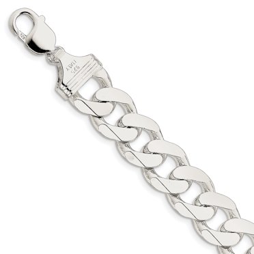 Bracelet Chaîne Gourmette en Argent Sterling 925 15mm