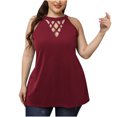 thumbnail image 2 of EQWLJWE Femmes Sans Manches Tops Summer Tank Tops for Women Femmes Casual Summer Col Rond Manches Couleur Unie Tops Vestes Molletonnées Blouses, 2 of 6