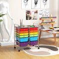 thumbnail image 2 of Costway 12 Drawers Rolling Cart Storage Scrapbook Paper Studio Organizer Bins Multicolor, 2 of 10