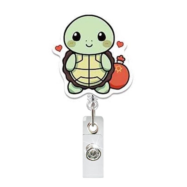 Mignon Rouleau de Badge Rétractable en Acrylique Tortue Support de Badge Rotatif pour Docteur Infirmière Enseignant Étudiant