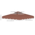 thumbnail image 3 of Outsunny Toit de Rechange pour Pavillon à Double Toit 10'x10 Pieds, Café, 3 of 10