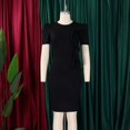 thumbnail image 3 of Womens Elegance Audrey Hepburn Style Ruched 3D Flower Short Sleeve Pencil Dress, 3 of 8