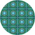thumbnail image 1 of Ahgly Tapis d'Intérieur Lavable en Machine Carré Vert Mer Profonde, 3 Pieds Carré, 1 of 7