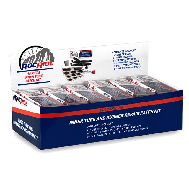 RocRide 16-PC Inner Tube Patch Bicycle Repair Kit. Also for Inflatable Dinghies ATVs BMX and Motorcycles (18 Pack)