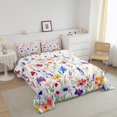thumbnail image 3 of Erosebridal Colorful Flower Bedding Full Comforter Set for Girls, Rainbow Butterfly Down Comforter, Breathable 3-Piece, 3 of 6