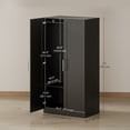 thumbnail image 3 of HOMCOM Modern Armoire Wardrobe Closet, 2 Door Wardrobe Cabinet, Black, 3 of 10