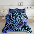 thumbnail image 1 of Erosebridal Blue Cheetah Print Bedding Queen Comforter Set, Modern Abstract Down Comforter, Leopard Room Decor, 3-Piece, 1 of 7