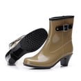 thumbnail image 3 of Punk Style Mid Snow Boots Womens Non-Slip Rain Boots High Heel Water Shoes, 3 of 9