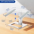 thumbnail image 4 of Support d'Ordinateur Portable en Aluminium LSX Ergonomique et Ajustable, Support Rehausseur pour Cahier, Support d'Ordinateur Compatible avec Air Pro Dell HP Lenovo et Plus.ordinateurs Portables (), 4 of 9