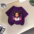thumbnail image 5 of MEZZALL T-Shirt Graphique Mignon pour Fille, Col Rond, Manches Courtes, Tee d'Été Décontracté, T-Shirts Hauts, Violet, 11-12 Ans, 5 of 5